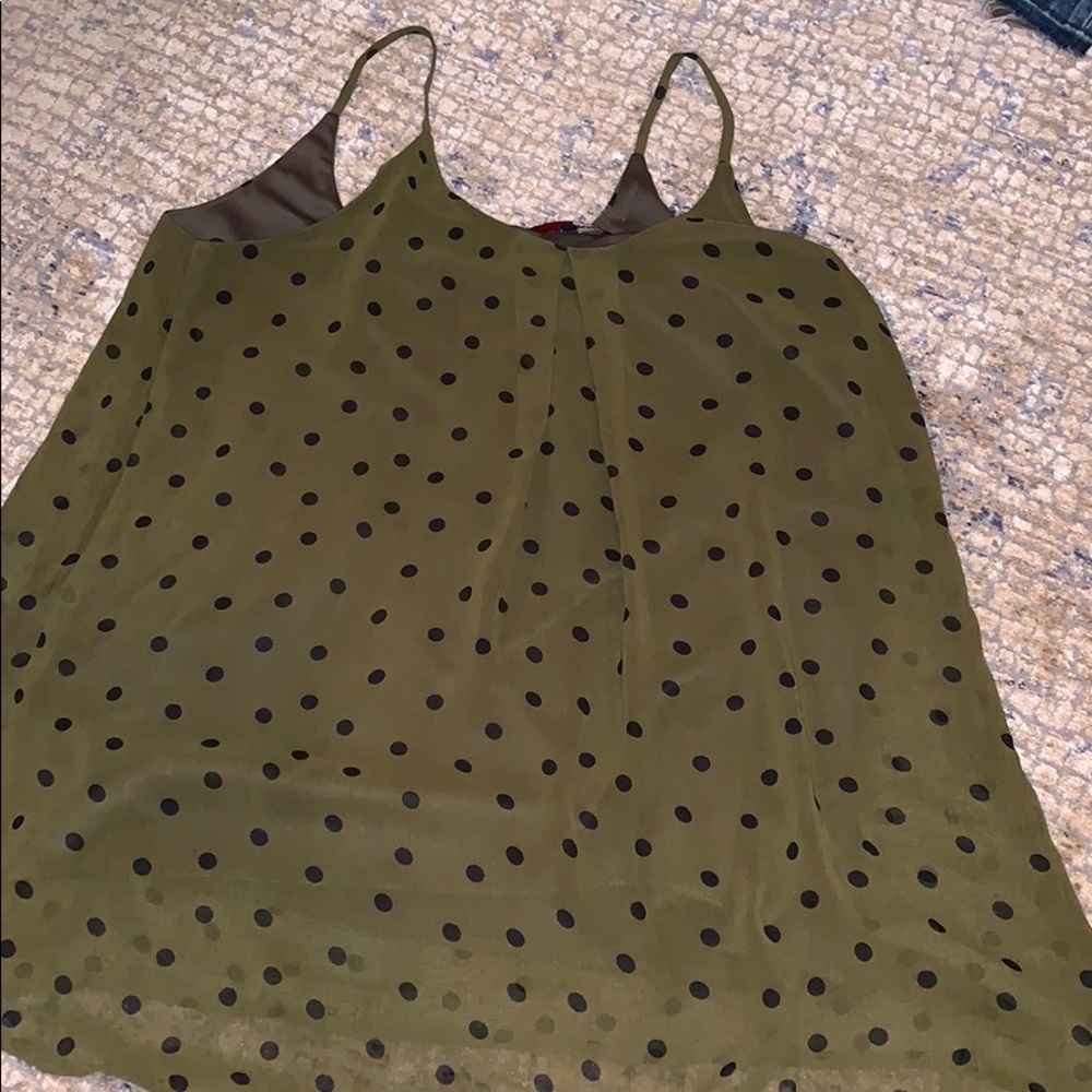 Women’s size M hunter green and black polka dotted